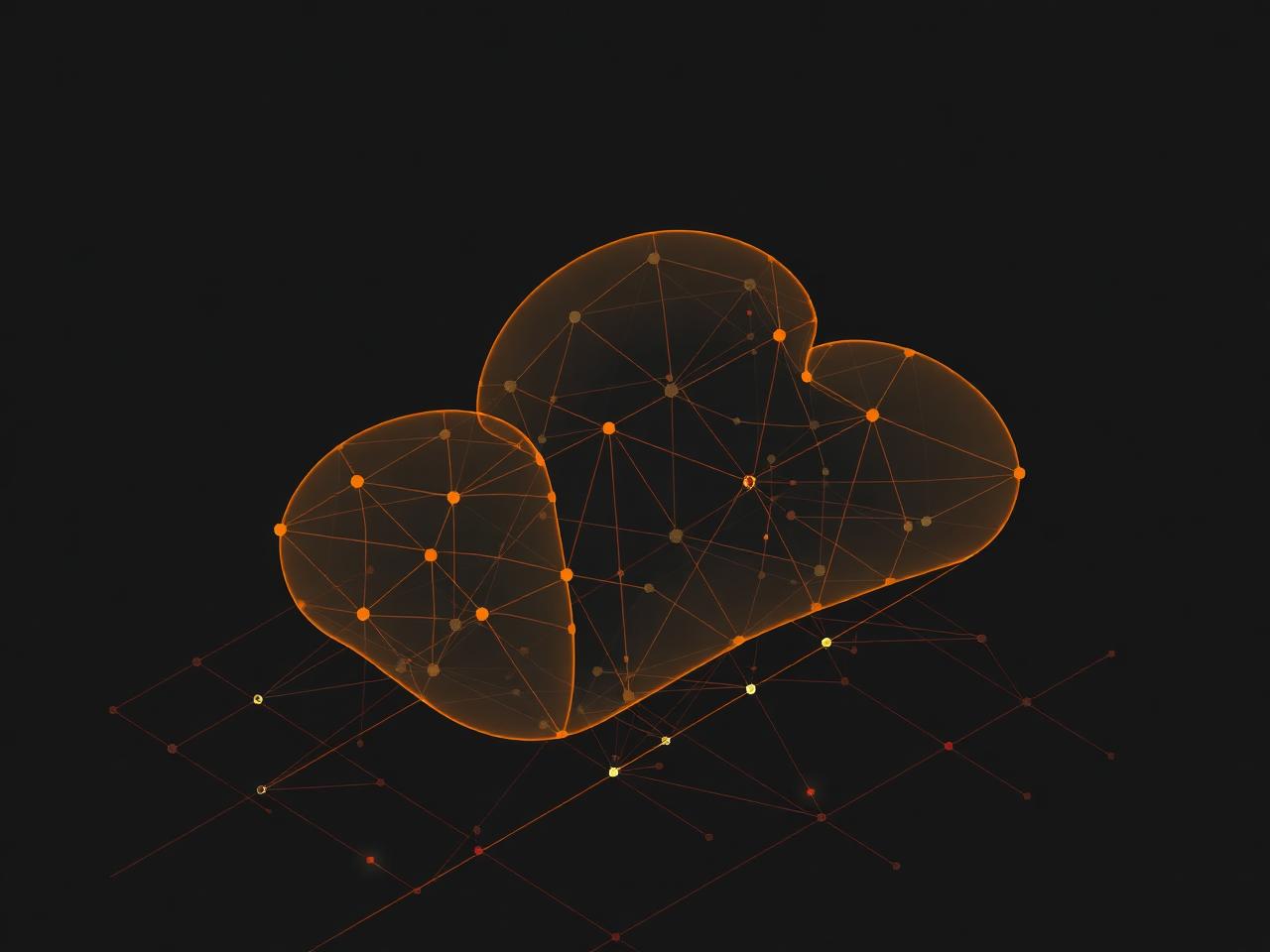 Isometric visualisation of cloud infrastructure nodes and their network connections